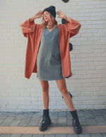 The Audrey Cotton Dress Olive - The Vintage Bohemian
