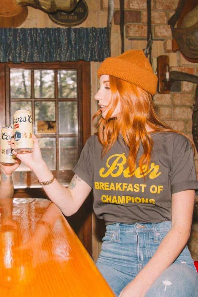 Electric West Beer Breakfast of Champions Tee Shirt - The Vintage Bohemian