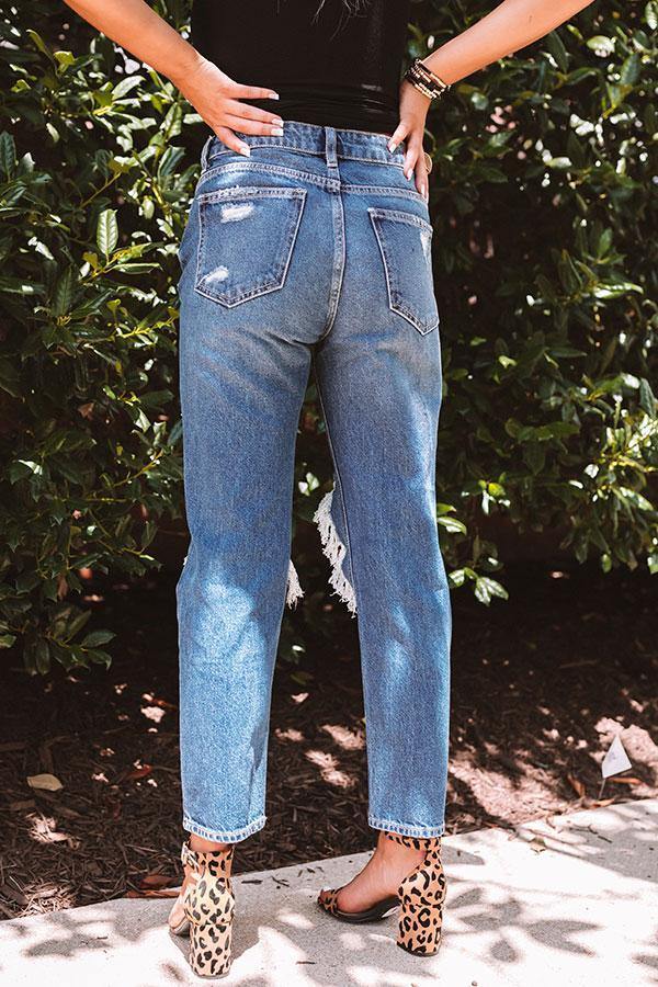 Distressed Straight Fit Denim Jeans - The Vintage Bohemian