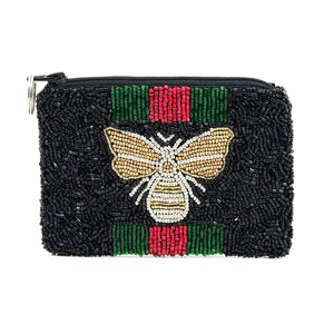 
            
                Load image into Gallery viewer, Moyna Beaded 3d Bee Coin Purse - The Vintage Bohemian
            
        