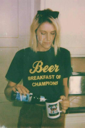 Electric West Beer Breakfast of Champions Tee Shirt - The Vintage Bohemian