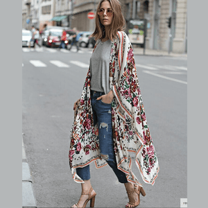 
            
                Load image into Gallery viewer, New York Floral Kimono - The Vintage Bohemian
            
        