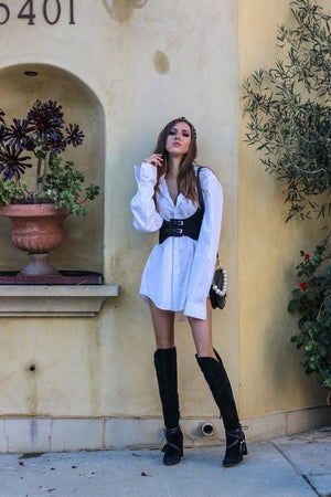 White Shirt Dress Classic Style - The Vintage Bohemian