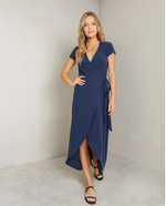 Vertiere Monica Wrap Dress  | Navy