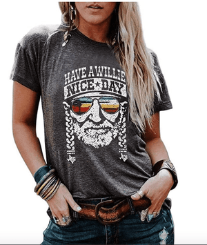 
            
                Load image into Gallery viewer, Willie Nelson Tee Shirt - The Vintage Bohemian
            
        