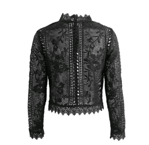 
            
                Load image into Gallery viewer, Portia Black Lace Top - The Vintage Bohemian
            
        