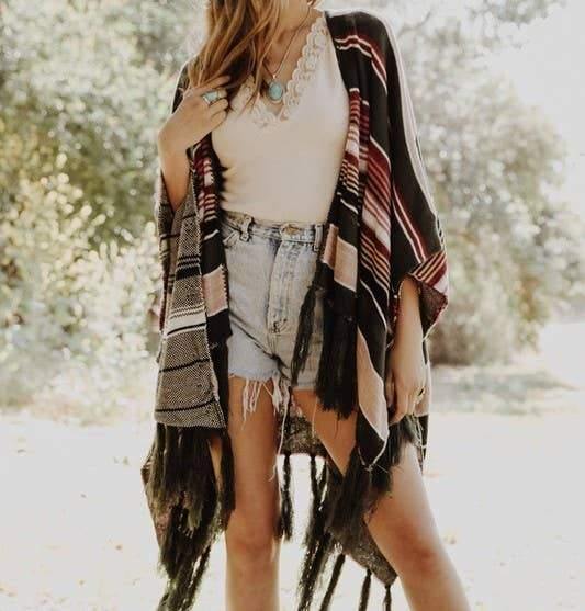 Bohemian Skull Kimono Poncho - The Vintage Bohemian