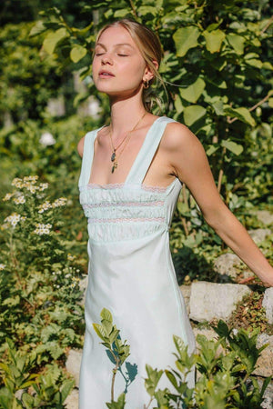 Juliet Dress | Mint Silk Dress - The Vintage Bohemian