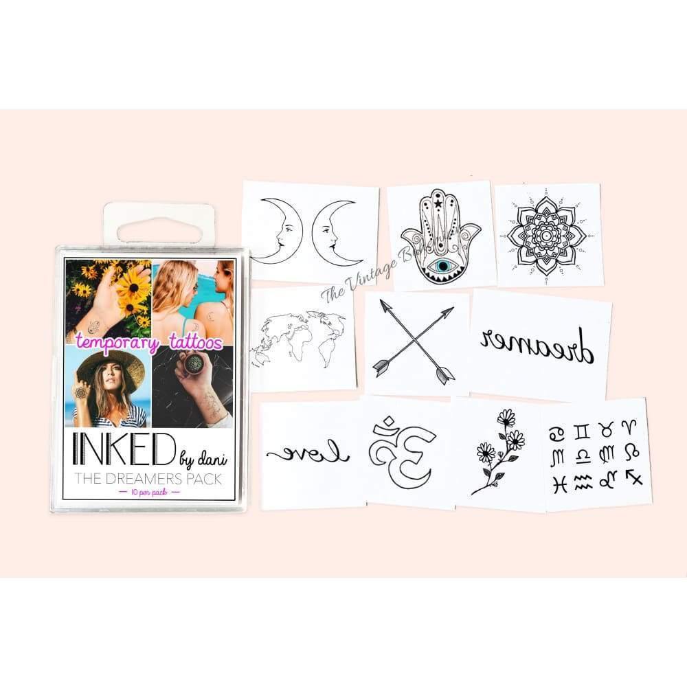 INKED By Dani Temporary Tattoos | Dreamers Pack - The Vintage Bohemian