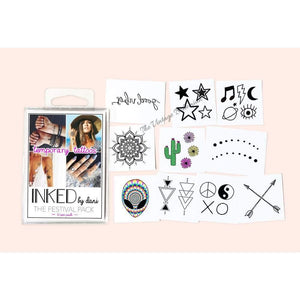 
            
                Load image into Gallery viewer, INKED by Dani Temporary Tattoos | Festival Pack - The Vintage Bohemian
            
        
