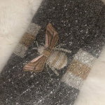 Moyna Beaded 3d Bee Clutch | Pewter with Gold/ Silver - The Vintage Bohemian