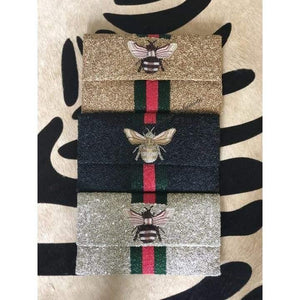 Moyna Beaded 3d Bee Clutch | Silver - The Vintage Bohemian