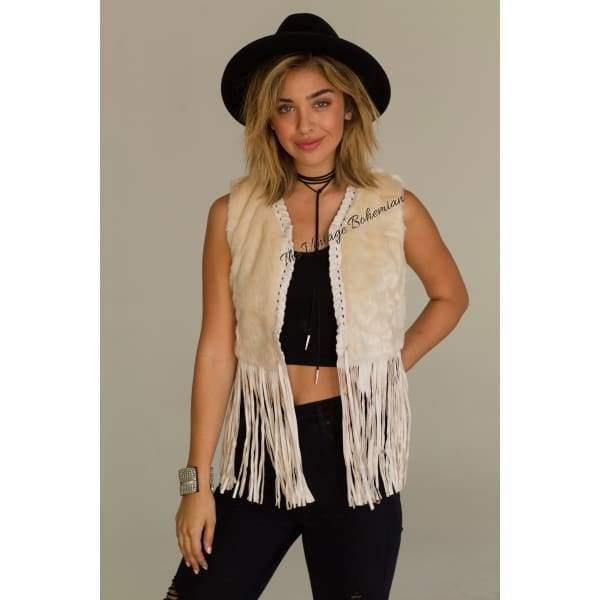 Nomad Faux Fur Vest - The Vintage Bohemian