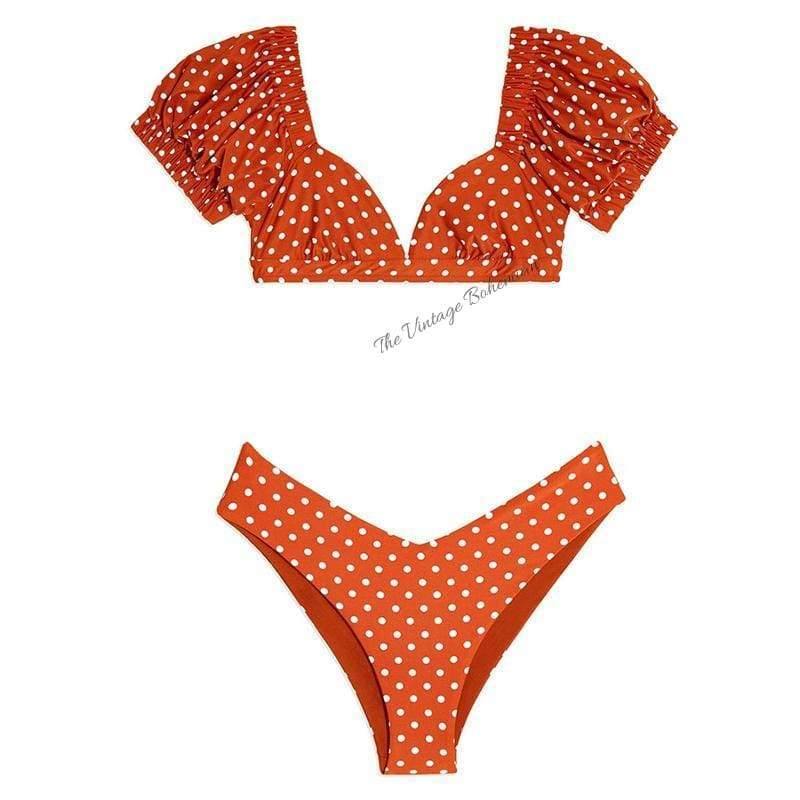 Penelope Off The Shoulder Vintage Style Bikini Set - The Vintage Bohemian
