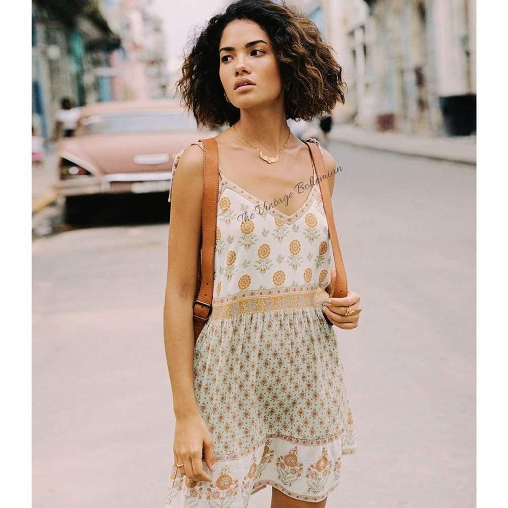Sorrento Green Mini Boho Dress