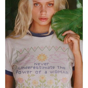 
            
                Load image into Gallery viewer, Stoned Immaculate Feminist Ringer Tee - The Vintage Bohemian
            
        