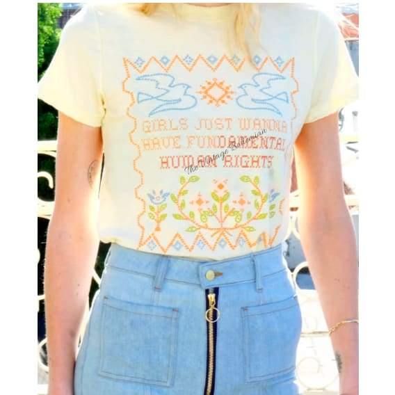 Stoned Immaculate Girls Just Wanna Have Fundamental Rights Tee - The Vintage Bohemian