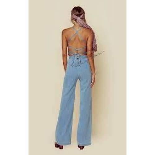 Stoned Immaculate Jean Genie Denim Jumpsuit - The Vintage Bohemian