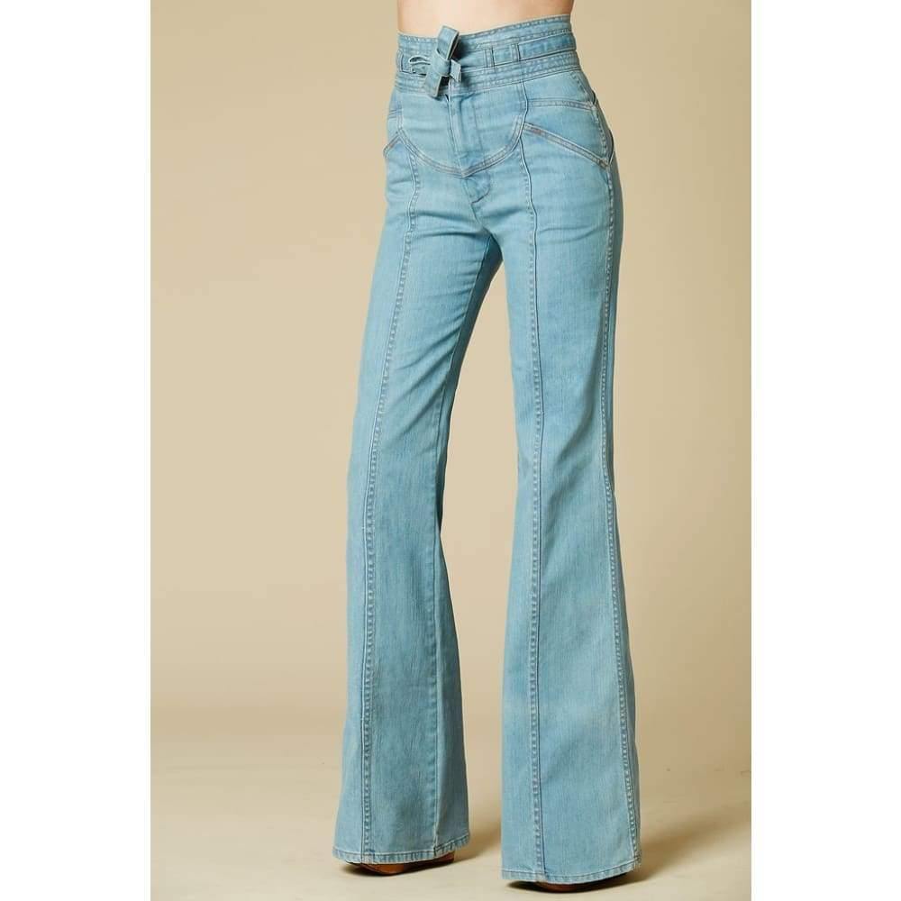 Stoned Immaculate Waiting For The Sun Bells in Topanga Flare Jeans - The Vintage Bohemian