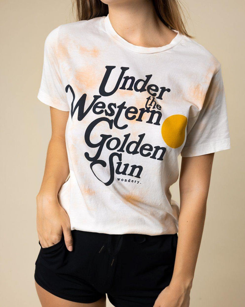 Wondery | Under The Western Golden Sun Tie Dye Tee - The Vintage Bohemian